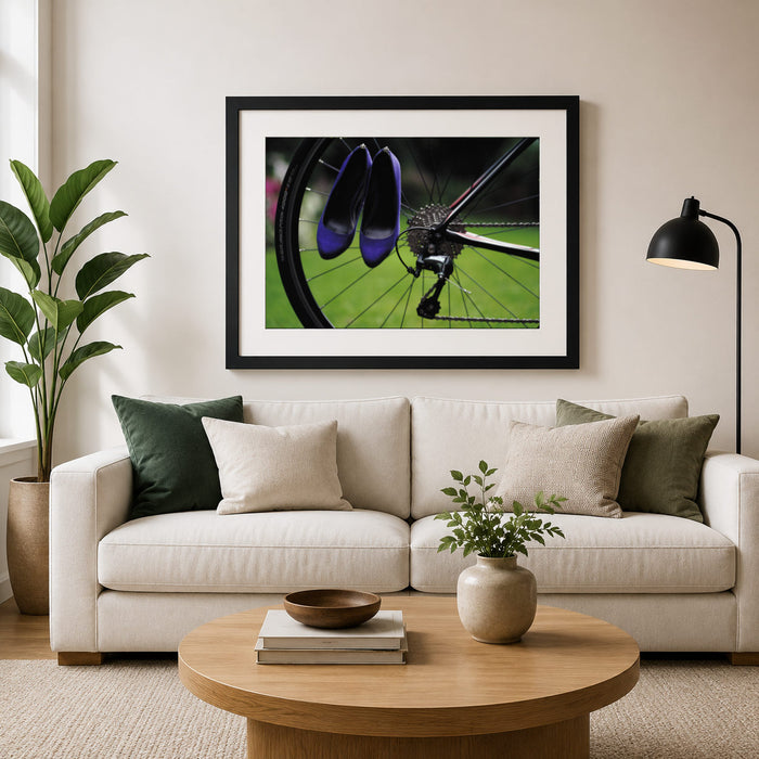 Shoes On The Bike Framed Print