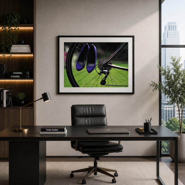 Shoes On The Bike Framed Print