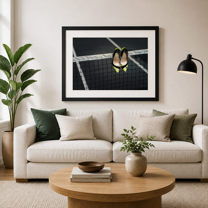 Shoes On The Net Framed Print