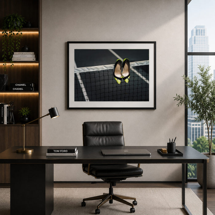 Shoes On The Net Framed Print