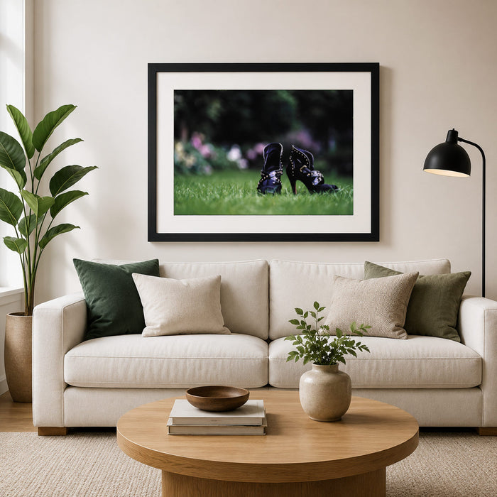 Shoes On The Grass Framed Print