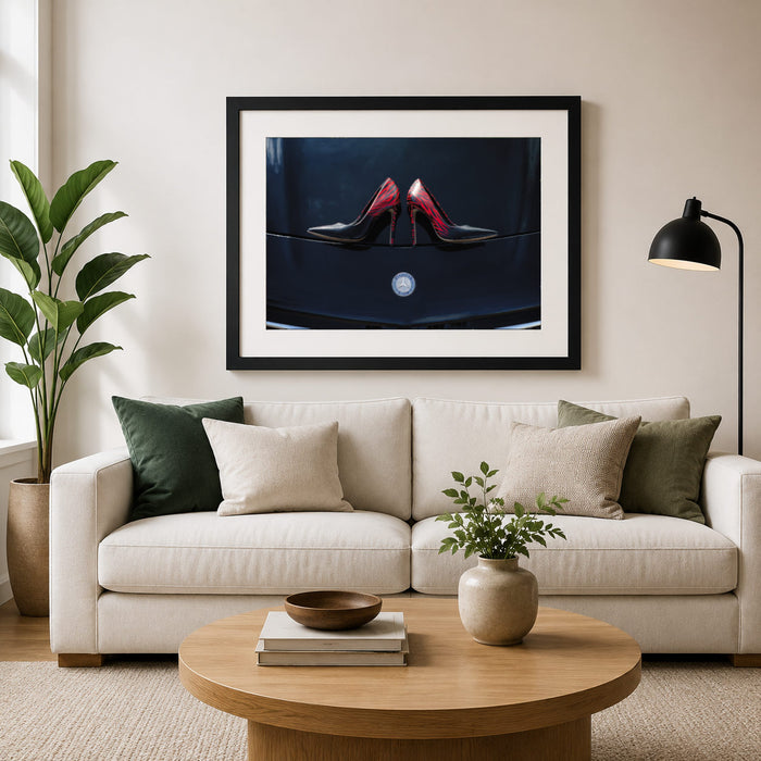 Shoes On The Car Framed Print