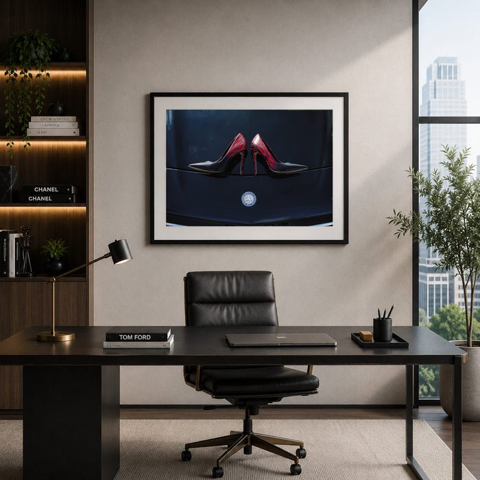 Shoes On The Car Framed Print
