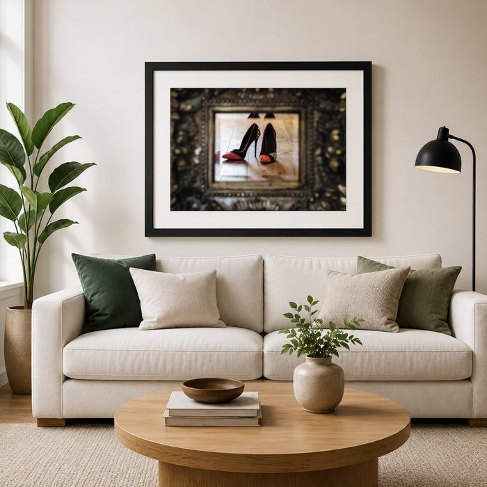 Shoes In The Mirror Framed Print