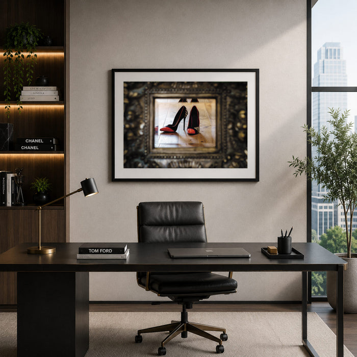 Shoes In The Mirror Framed Print