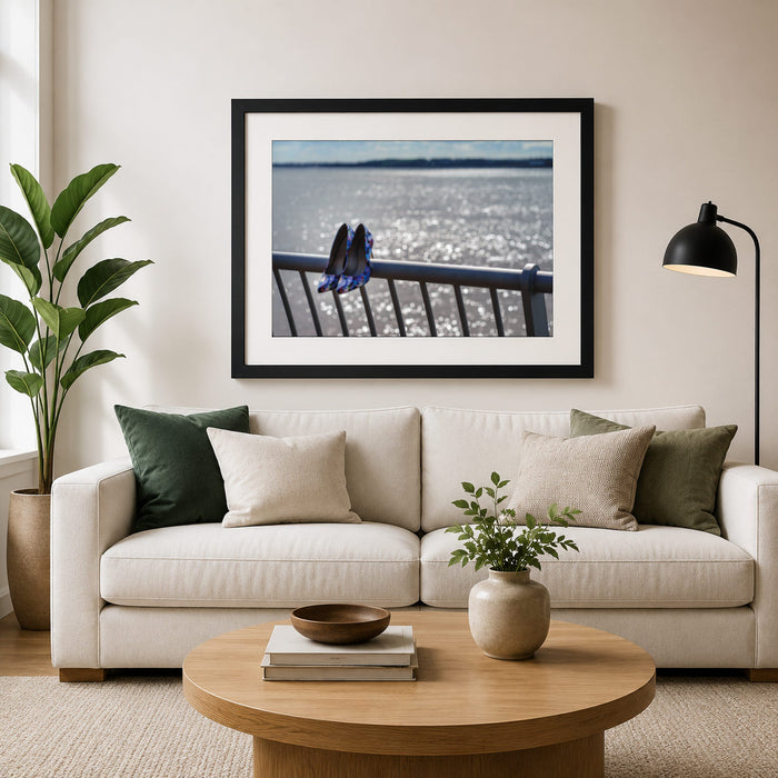 Shoes By The Ocean Framed Print
