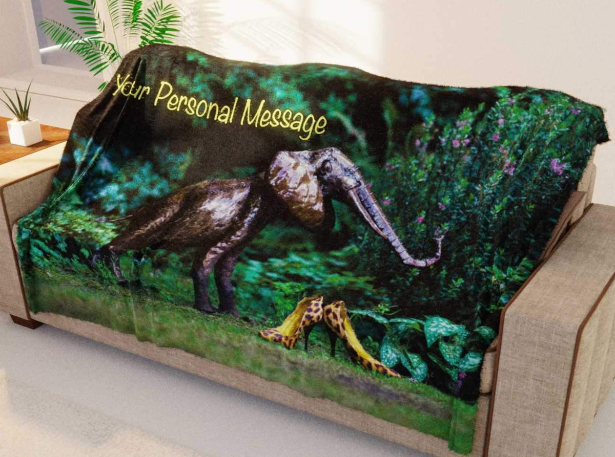 Elephant Fleece Blanket | Garden and Nature Themed Throw. — Jumping Toads