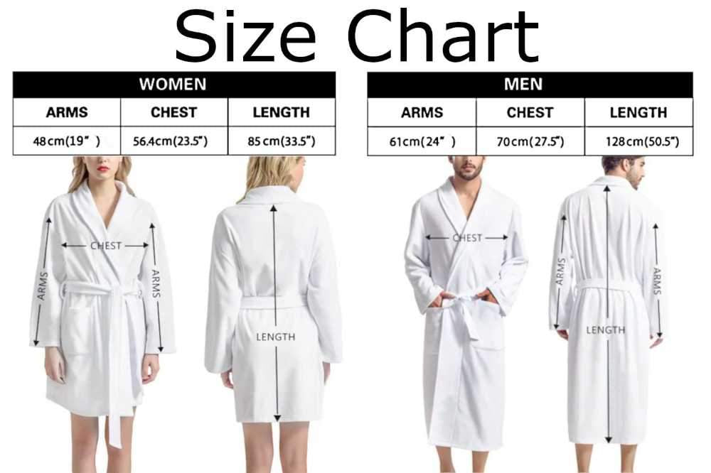 A size chart for mens and womens dressing down